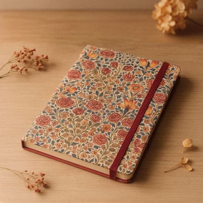 Stationery - W.Morris Notebook - Pink - JAVIER SA