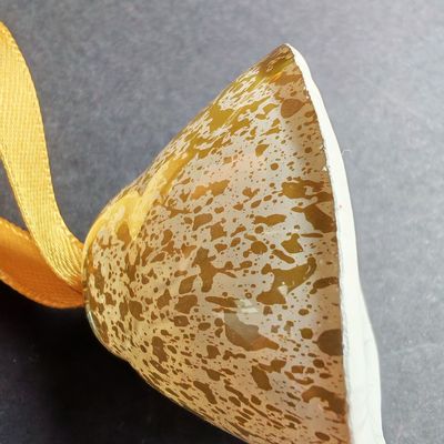 Autres décorations de Noël - Grande cloche en verre blanc et or sur un élégant cintre en ruban - CARNEOL GLASS