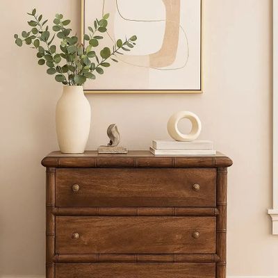 Chiffonniers - Artisan Furniture Commode Sculptée Bambou à 3 Tiroirs, Marron - ARTISAN FURNITURE