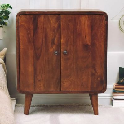 Buffets - Artisan Furniture en bois massif Mini Classic Commodenut Armoire, 2 Portes, 2 Étagères, Marron Foncé - ARTISAN FURNITURE