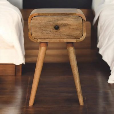 Night tables - Artisan Furniture Solid Wood Avora Mini Oak-ish Nightstand with 1 drawer, Brown - ARTISAN FURNITURE