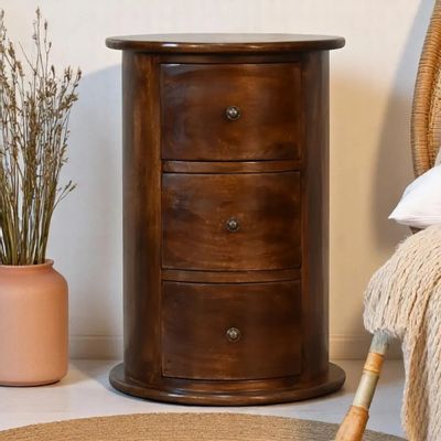 Night tables - Artisan Furniture Solid Wood Darcy Chestnut Nightstand, 1 Drawer, Dark Brown - ARTISAN FURNITURE