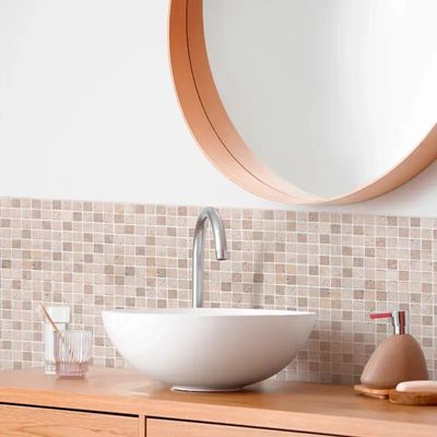 Revêtements muraux - Plaque de mosaïque en travertin premier choix mix (Vendu à la pièce) - LIGERIO