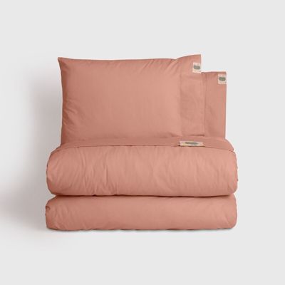Bed linens - Double bed linen set ,100 % cotton ranforce, Peach - DILIOS