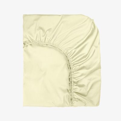 Linge de lit - Drap-housse en satin, 140x200x25, écru - DILIOS