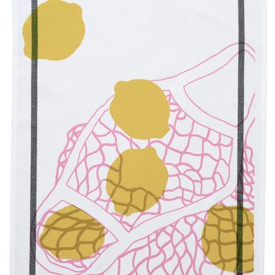 Dish towels - Tea towel with trim Citron Jaune 50 X 70 - LA CERISE SUR LE GATEAU