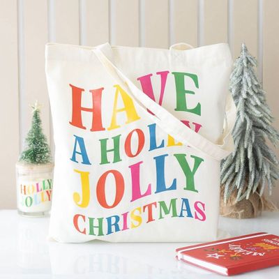 Sacs et cartables - Sac fourre-tout en polyester Holly Jolly Christmas - SOMETHING DIFFERENT WHOLESALE