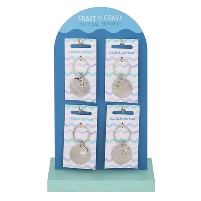 Decorative objects - Set of 24 Nautical Keyrings on Display - SOMETHING DIFFERENT WHOLESALE