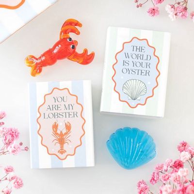 Ornaments - Set of 24 High Tide Nautical Glass Token Gifts in Display - SOMETHING DIFFERENT WHOLESALE