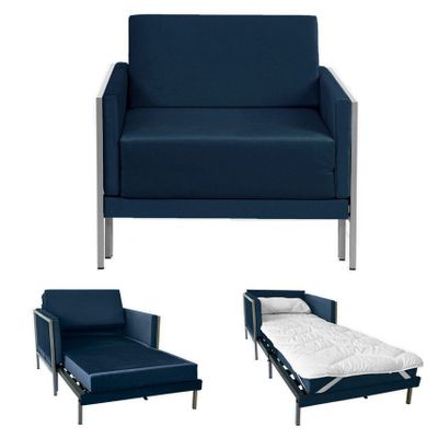 Armchairs - Square French Armchair Bed 80 x 80 in Fixed Armrest Fabrics: Colour - Fabric / RED - FIlo - Red - LIKOOLIS