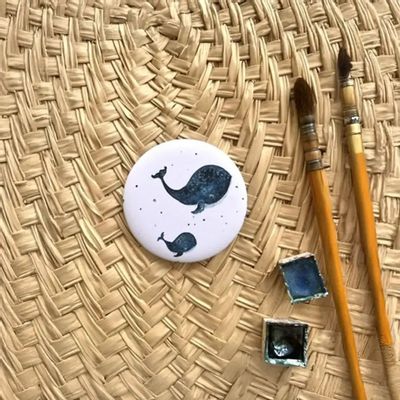 Objets déco enfant - Magnet La Baleine et Son Baleineau - POP ET SES FRÈRES