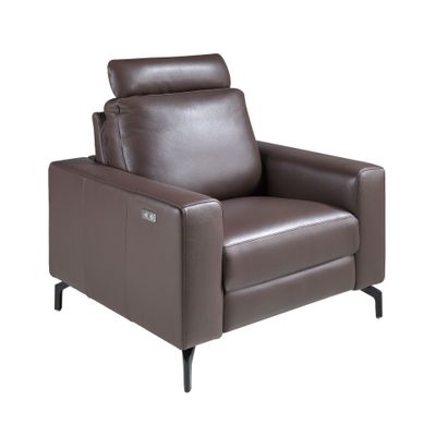 Armchairs - Chocolate brown leather recliner armchair - ANGEL CERDÁ