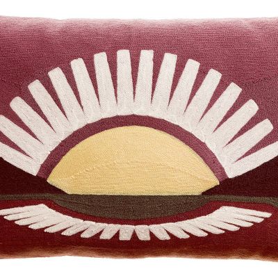 Cushions - Embroidered Cushion Eol Bordeaux 30 X 50 - MAISON VIVARAISE - SDE VIVARAISE WINKLER