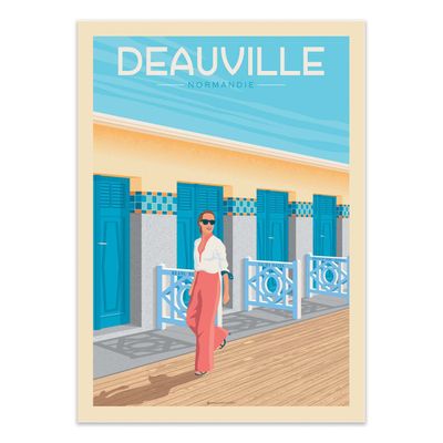 Poster - Art-Poster - Deauville Les planches - Olahoop Travel Posters - WALL EDITIONS