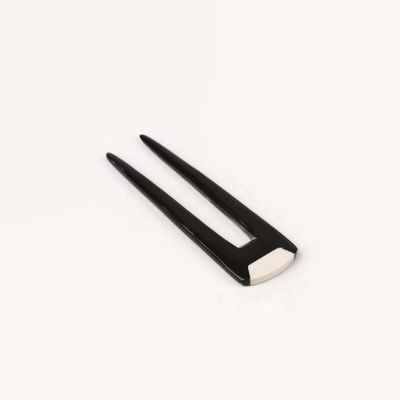 Accessoires cheveux - Double pic à cheveux en corne noire extrémité en os - L INDOCHINEUR X RIVÊT