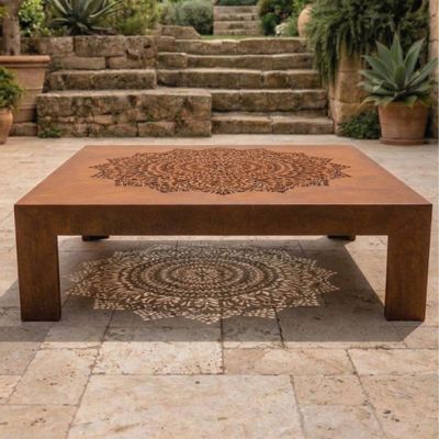 Other tables - La Controra table 90 x 90 cm - PUGLIA CORTEN LOVE