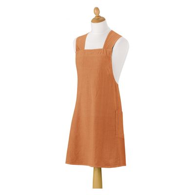 Aprons - Haru Recycled Japanese Kitchen Apron Caramel 78 X 100 - MAISON VIVARAISE - SDE VIVARAISE WINKLER