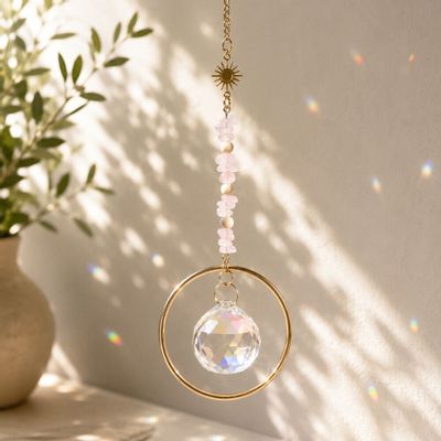 Design objects - Attrape-soleil Astra Quartz rose - MANDALASHOP