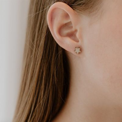 Wooden earrings - Stars - LES PETITES HIRONDELLES