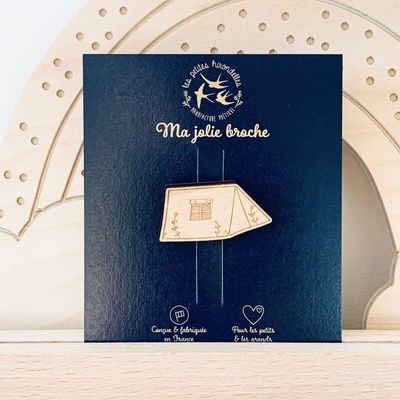 Pin's en bois - Tente - LES PETITES HIRONDELLES