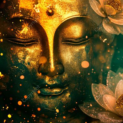 Decorative objects - Golden Buddha Canvas - MANDALASHOP