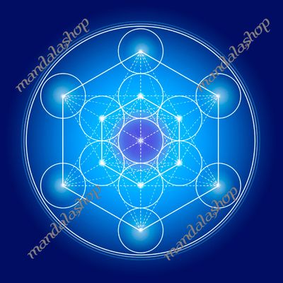 Decorative objects - Metatron's Cube canvas - blue (7 colours at choice) - MANDALASHOP