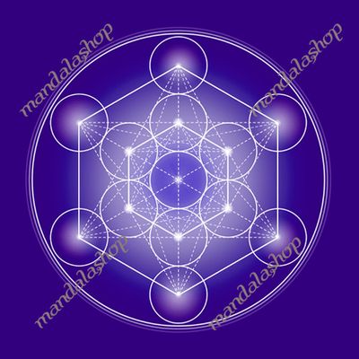 Decorative objects - Metatron's Cube canvas - indigo (7 colours at choice) - MANDALASHOP