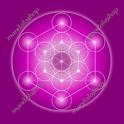 Objets de décoration - Toile Cube de Métatron - violet (7 couleurs au choix) - MANDALASHOP