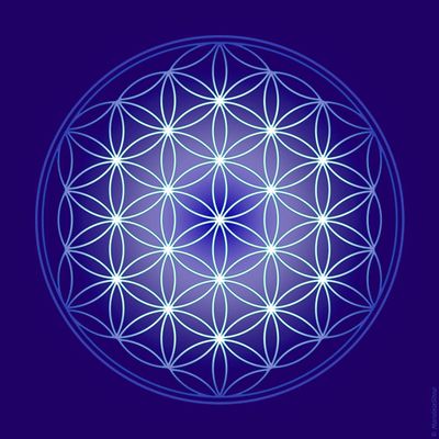 Decorative objects - Flower of Life canvas - indigo (7 colours at choice) - MANDALASHOP