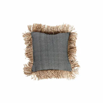 Housse De Coussin Cotton Bonita - Noir Naturel - 40x40 - BAZAR BIZAR LIVING