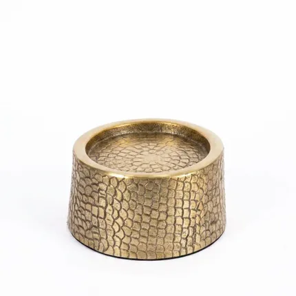 Le Bougeoir Croco - Laiton - M - BAZAR BIZAR LIVING