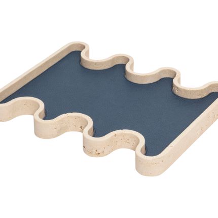 OSSICLE PLATEAUX EN CUIR ET MARBRE - GIOBAGNARA