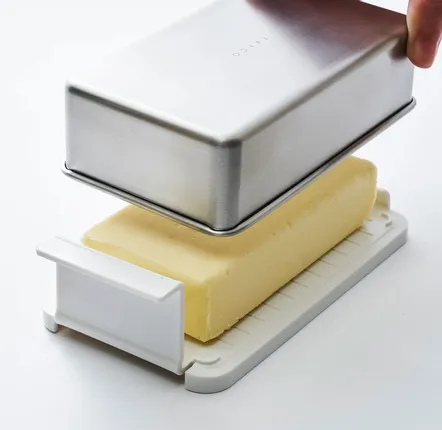 Boîtes de conservation - Beurrier en acier inoxydable, support en résine  - collection EAtoCO / YOSHIKAWA - ABINGPLUS