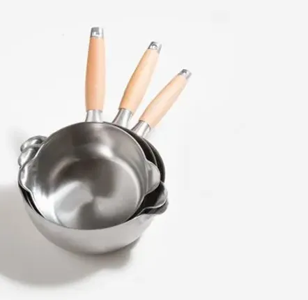 Saucepans  - 16, 18 and 20 cm stainless steel saucepan with two spouts - Aikata/YOSHIKAWA collection - ABINGPLUS