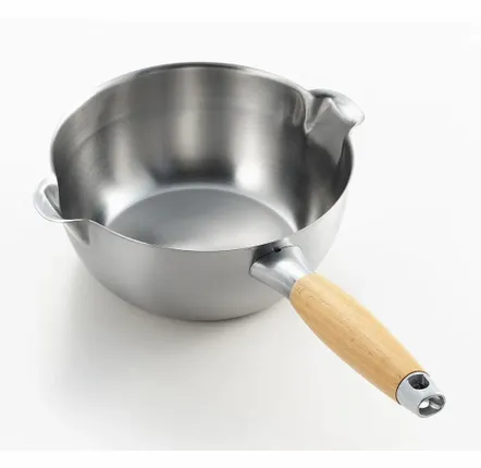 Casseroles - Casserole de 18 cm, en acier inoxydable, avec deux becs verseurs - collection Aikata / YOSHIKAWA - ABINGPLUS