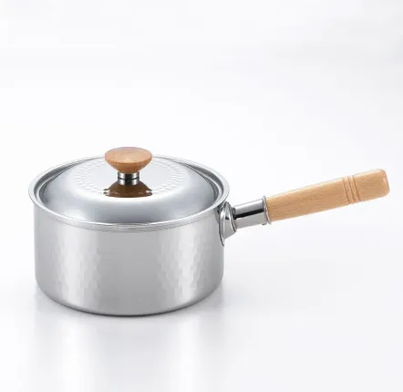 Saucepans  - 18 cm stainless steel pot, hammered with lid - Yukihira/YOSHIKAWA collection - ABINGPLUS