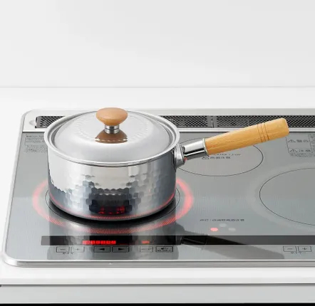 Saucepans  - 18 cm stainless steel pot, hammered with lid - Yukihira/YOSHIKAWA collection - ABINGPLUS