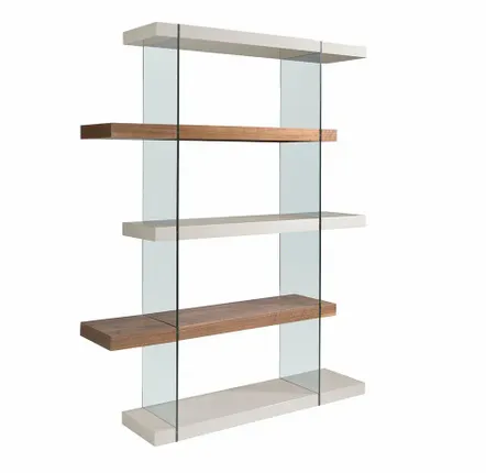 Office furniture and storage - Walnut wood and glass shelf - ANGEL CERDÁ