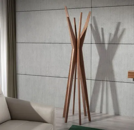 Wardrobe - Coat rack walnut wood - ANGEL CERDÁ