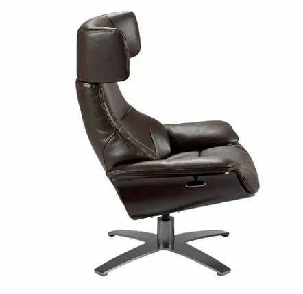 Fauteuils - Fauteuil pivotant tapissé en cuir de vachette - ANGEL CERDÁ