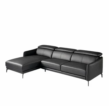 Sofas - Black cowhide chaise longue sofa - ANGEL CERDÁ