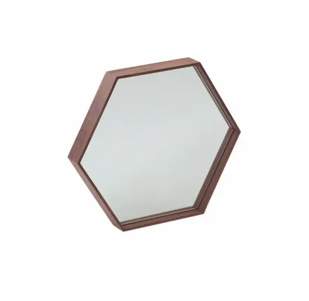 Miroirs - Miroir hexagonal en noyer - ANGEL CERDÁ