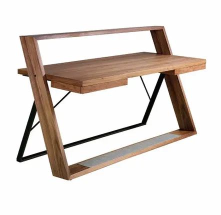 Mobilier et rangements pour bureau - Bureau en bois de noyer et acier noir - ANGEL CERDÁ