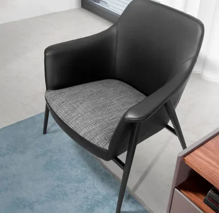 Armchairs - Armchair upholstered in fabric and leatherette - ANGEL CERDÁ