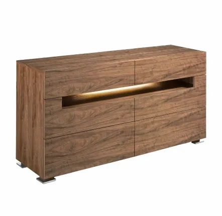 Chests of drawers - Walnut chest of drawers with interior lighting - ANGEL CERDÁ