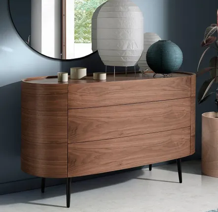 Commodes - Commode ovale en noyer - ANGEL CERDÁ