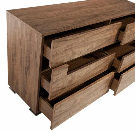 Chests of drawers - Walnut chest of drawers with interior lighting - ANGEL CERDÁ