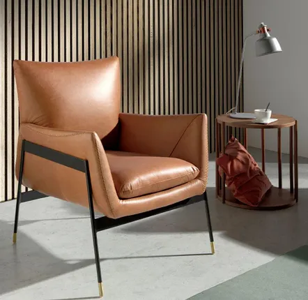 Armchairs - Upholstered armchair brown cowhide leather - ANGEL CERDÁ