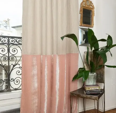Curtains and window coverings - Fortuna Duo Curtain 140X300 Cm Fortuna Poudre - EN FIL D'INDIENNE...