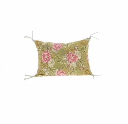 Fabric cushions - BLOOM OLIVE cushion cover 25x35 cm - EN FIL D'INDIENNE...